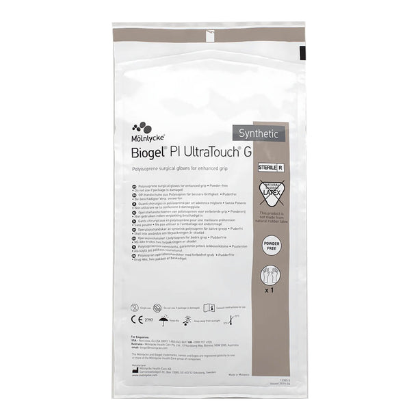 Biogel PI UltraTouch G Polyisoprene Surgical Glove, Size 7.5, Straw