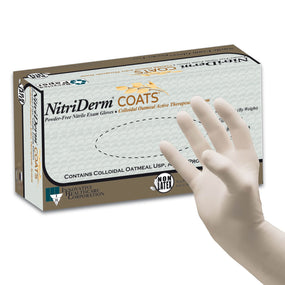 NitriDerm Coats Nitrile Exam Glove, Medium, White