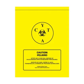 Actionbags 12W x 15L, 4 Mil Yellow Film Chemotherapy Transport Bags CHEMO12015Y