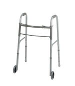 Medline Two-Button Folding Walkers with 5" Wheels, WALKER,2 BUTTON,W/5INWHEELS,BASIC
