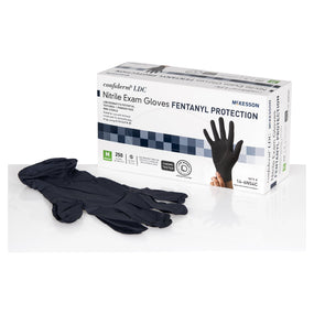 McKesson Confiderm LDC Nitrile Exam Glove, Medium, Black