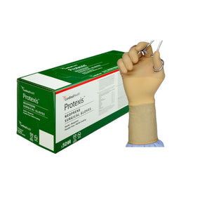 Protexis Neoprene with Nitrile Coating Surgical Glove, Size 6, Ivory