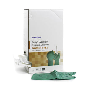 McKesson Perry Performance Plus Polychloroprene Surgical Glove, Size 5.5, Green