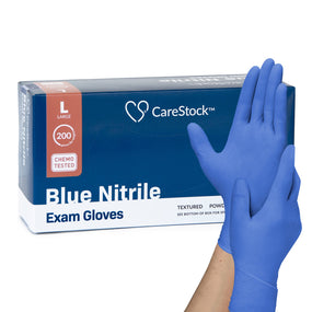 CareStock Nitrile Exam Glove, Large, Blue