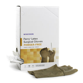 McKesson Perry Latex Surgical Glove, Size 9, Brown