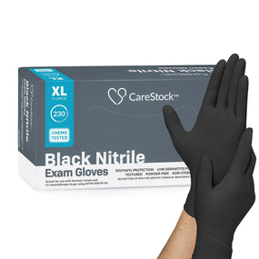 CareStock Nitrile Exam Glove, Extra Large, Black