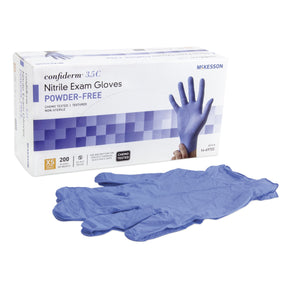 McKesson Confiderm 3.5C Nitrile Exam Glove, Extra Small, Blue