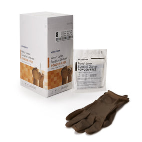 McKesson Perry Latex Surgical Glove, Size 8, Brown