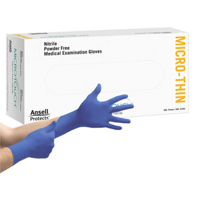 Micro-Touch Micro-Thin Nitrile Exam Glove, Small, Blue