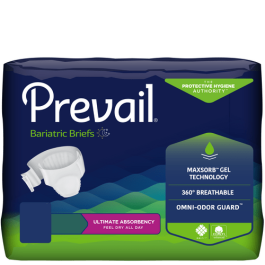 Prevail Bariatric Briefs with Tabs - Size A, B, & C