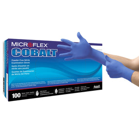 Microflex Cobalt Nitrile Exam Glove, Large, Blue
