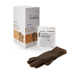 McKesson Perry Latex Surgical Glove, Size 7.5, Brown