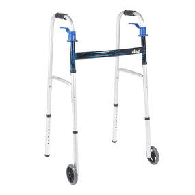 drive Aluminum Dual Release Folding Walker, 32  39 Inch Height