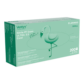 Ventyv Ultra 3.5 Coral (Flamingo) Exam Glove, Small, Coral