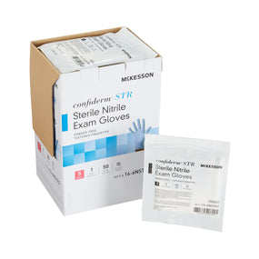 McKesson Confiderm STR Nitrile Exam Glove, Small, Blue
