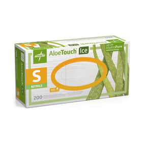 Aloetouch Ice Nitrile Exam Glove, Small, Green