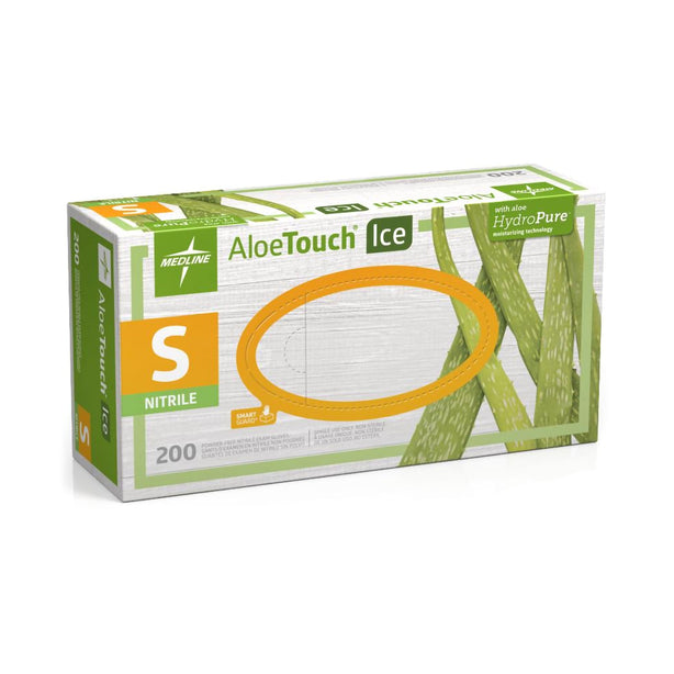 Aloetouch Ice Nitrile Exam Glove, Small, Green