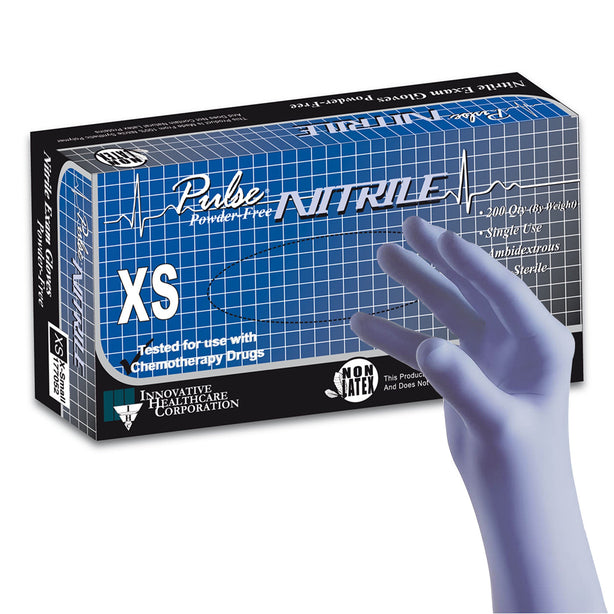 Pulse Nitrile Exam Glove, Extra Small, Aqua Blue