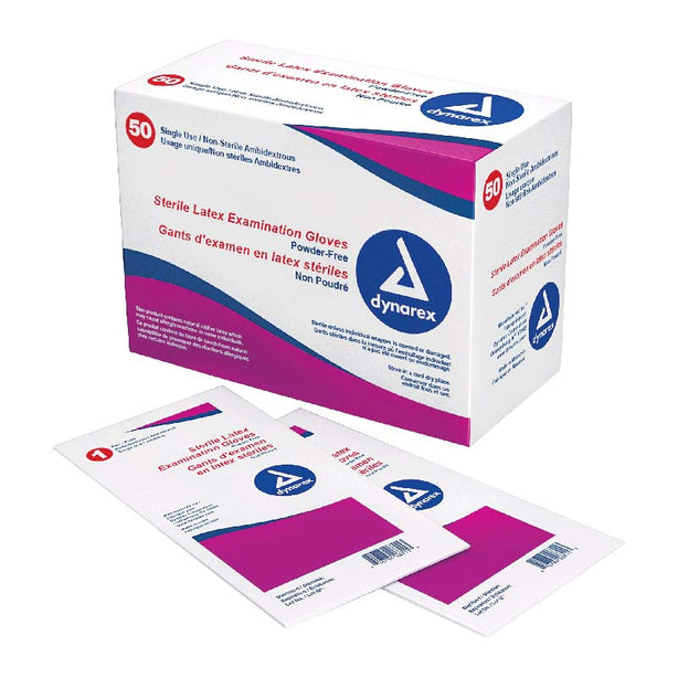 Dynarex Sterile Powder-Free Latex Exam Glove, Medium