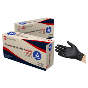 Safe-Touch Nitrile Examination Gloves, Powder-Free, X-Large, Black