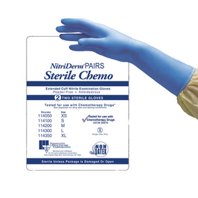 NitriDerm EC Nitrile Extended Cuff Length Exam Glove, Large, Blue