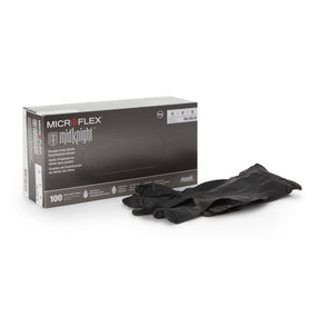 Microflex Midknight Nitrile Exam Glove, Medium, Black