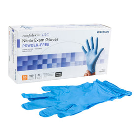 McKesson Confiderm 4.5C Nitrile Exam Glove, Extra Small, Blue