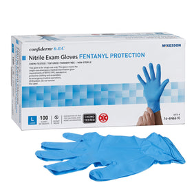 McKesson Confiderm 6.8C Nitrile Exam Glove, Large, Blue