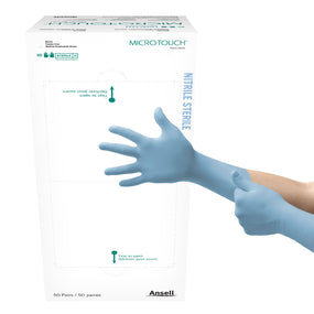 Micro-Touch Extended Cuff Length Exam Glove, Large, Blue