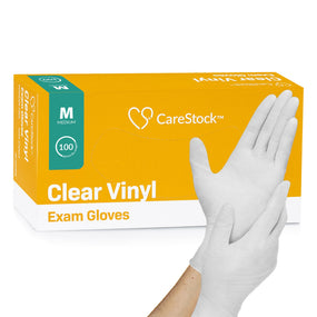 CareStock Vinyl Exam Glove, Medium, Ivory