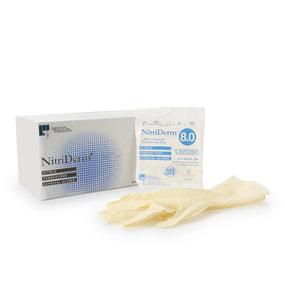 NitriDerm Nitrile Surgical Glove, Size 8, White