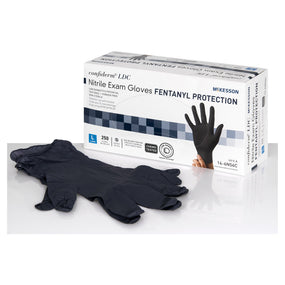 McKesson Confiderm LDC Nitrile Exam Glove, Large, Black