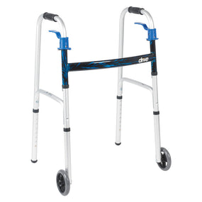 Deluxe Trigger Release Folding Adult Walker with 5