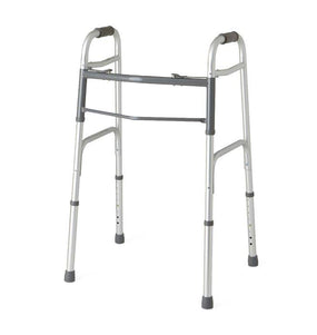 Medline Two-Button Folding Walkers without Wheels, WALKER,2 BUTTON,FOLDING,ADJ.1INADULT