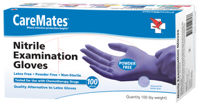 CareMates Nitrile Powder-Free Textured Examination Gloves, X-Large