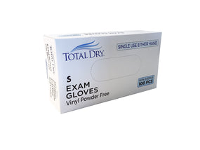 Total Dry Vinyl Powder-Free Exam Gloves, Small
